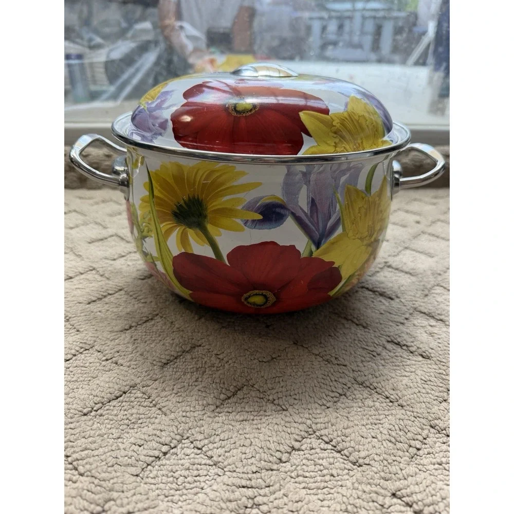 The Pioneer Woman Dutch Oven Floral Garden Enamel On Steel 4 Qt RETIRED